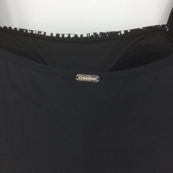 Calvin Klein Black White Shimmer Swimsuit Size 16 - Picture 8 of 8